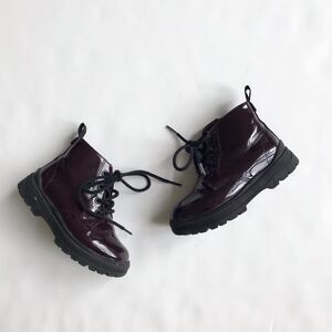 ZARA plum patent combat boots VGUC size 22(6.5)